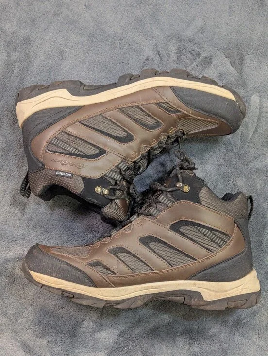 Eddie Bauer Men's Leather Graham Waterproof Hiking Boot, Cushioned Insole Sz 11