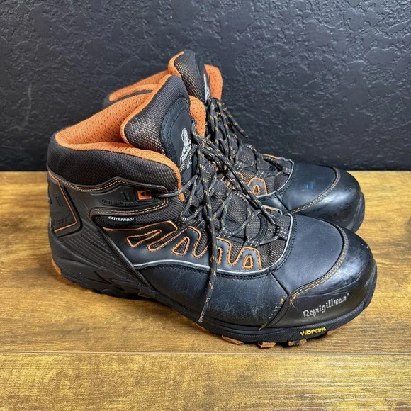 RefrigiWear 1240R Black Leather Waterproof Composite‎ Toe Work Boots Mens 12