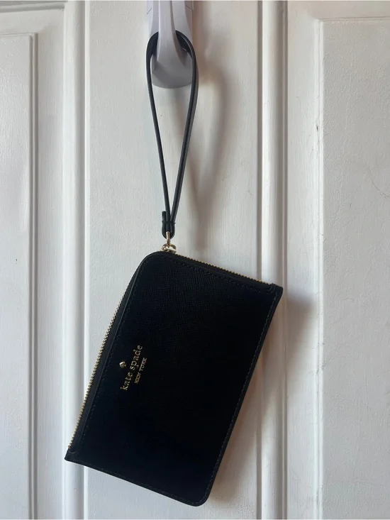 kate spade Black Leather Wristlet Wallet