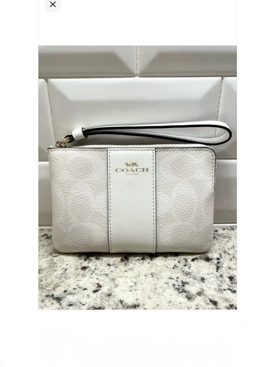 Coach Signature Chalk Wristlet NWOT