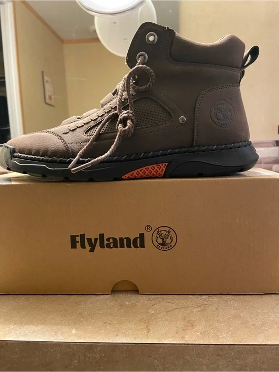 Men's Brown Outdoor Ankle Boot with Cushioned Sole