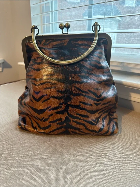 Patricia Nash Novella Frame Bag Tiger Print Leather