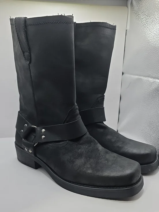 ID REQUIRED MEN'S FASHION BIKER BOOTS WORK TOUGH DRESS SIZE 11M