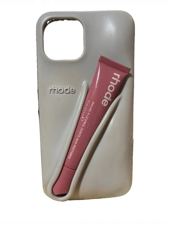 Authentic Rhode iPhone 15 Lip Case + Peptide Lip Tint Salty Tan