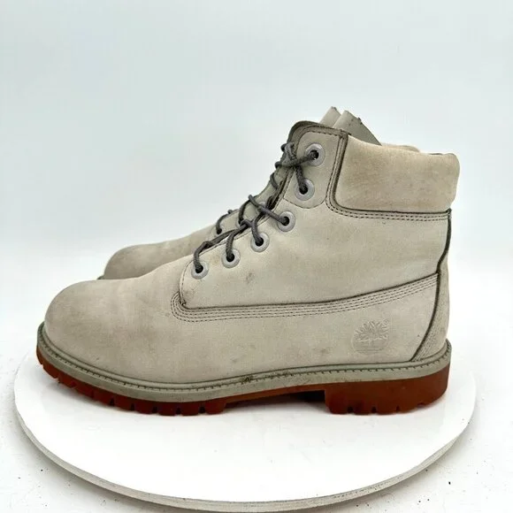 Timberland AF 6'' Inch Premium Men Size 7 Light Grey Leather Ankle Combat Boot