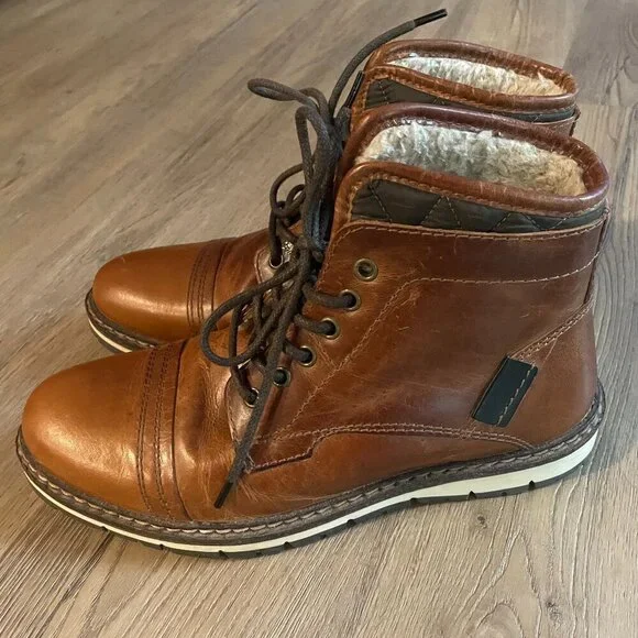 Franco Fortini Blake Carvano Boots Men 8.5 Brown Leather Ankle Casual
