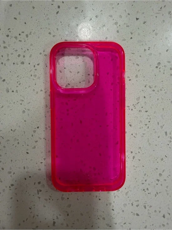 Pink Transparent Protective Phone Case - iPhone 14 Pro