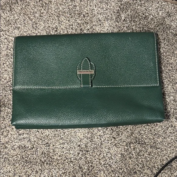 Guy Laroche Dark Green Envelope Clutch