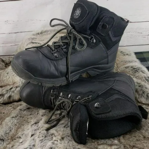 Globalwin black leather sz‎ 9 combat hiking boots