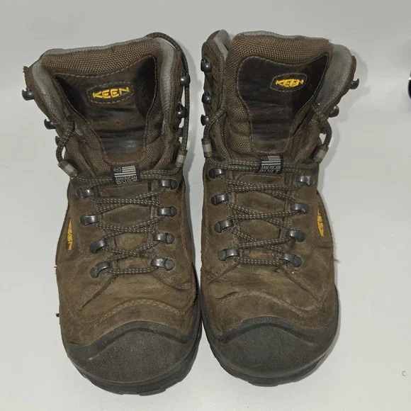 KEEN Durand II Mid Waterproof Hiking Boots Mens 9.5 Wide Brown American Built