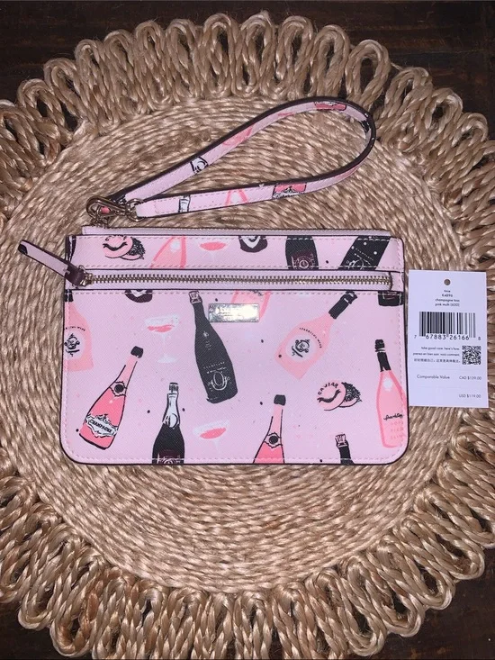Kate spade Champagne Toss pink multi wristlet