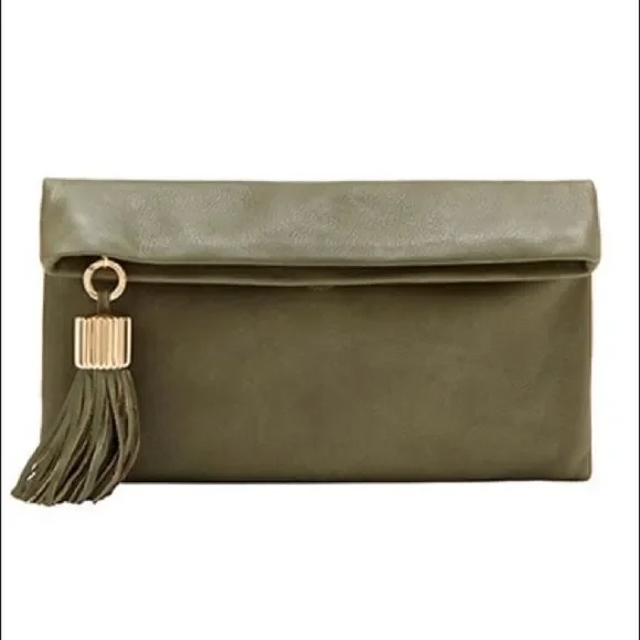 India Hicks Carmen Clutch - Army Green