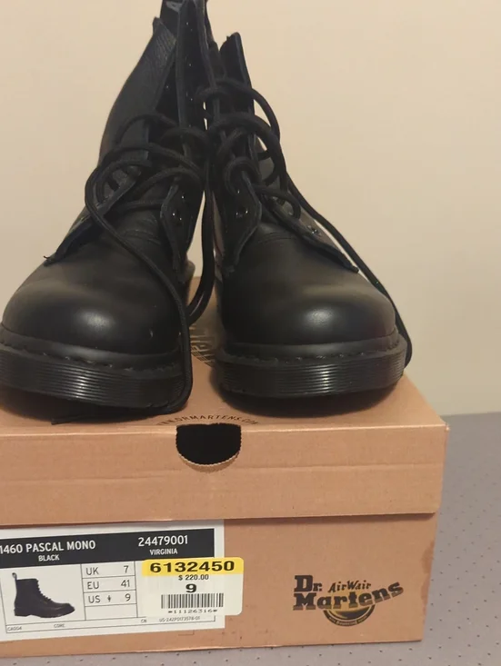 Dr. Martens Black Leather Lace-Up Combat Boots