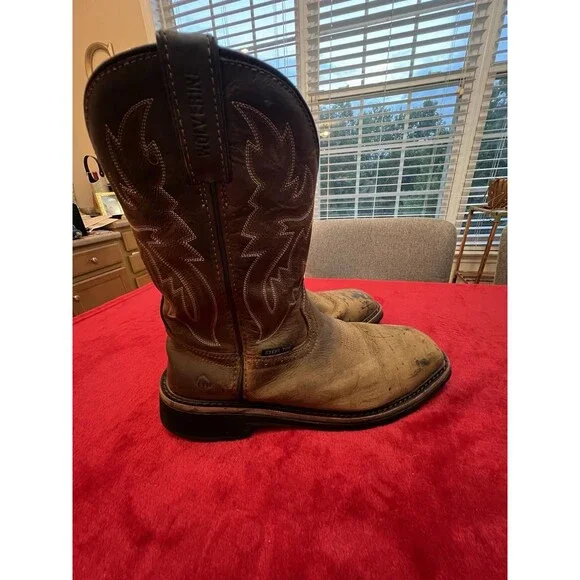 Wolverine Men’s Rancher ST WP Black/brown Steel toe Boots  US Size 9.5M