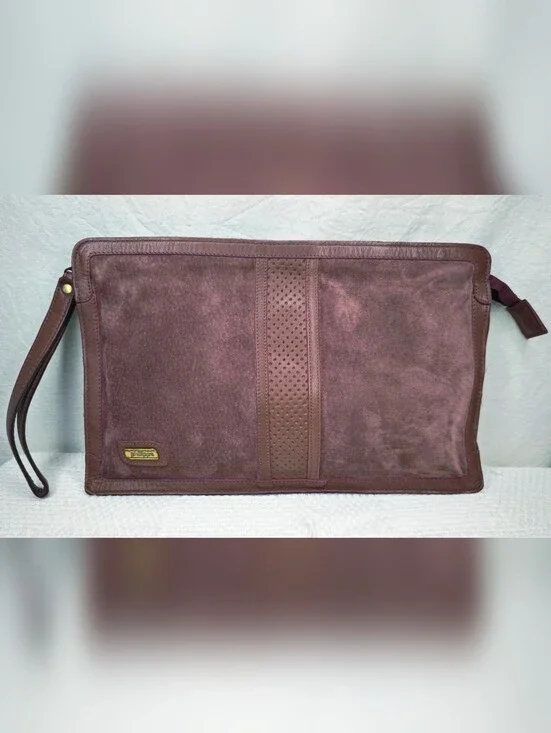 phillippe vintage purple suede and leather clutch