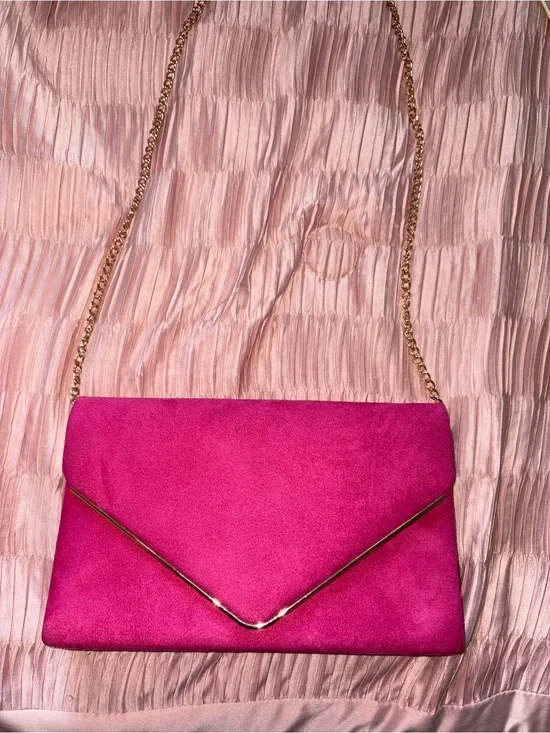 Fuchsia Chain-Handle Envelope Clutch