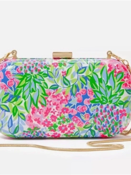 NWT—-Lilly Pulitzer Acrylic Clutch/Crossbody in A Cherry on Top