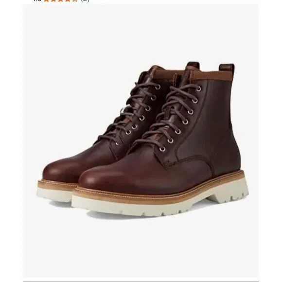 COLE HAAN American Classics Plain Toe Boot Waterproof Woodbury/Egret- 9
