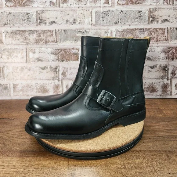 TIMBERLAND BLACK LEATHER ZIP BOOTS MENS 10