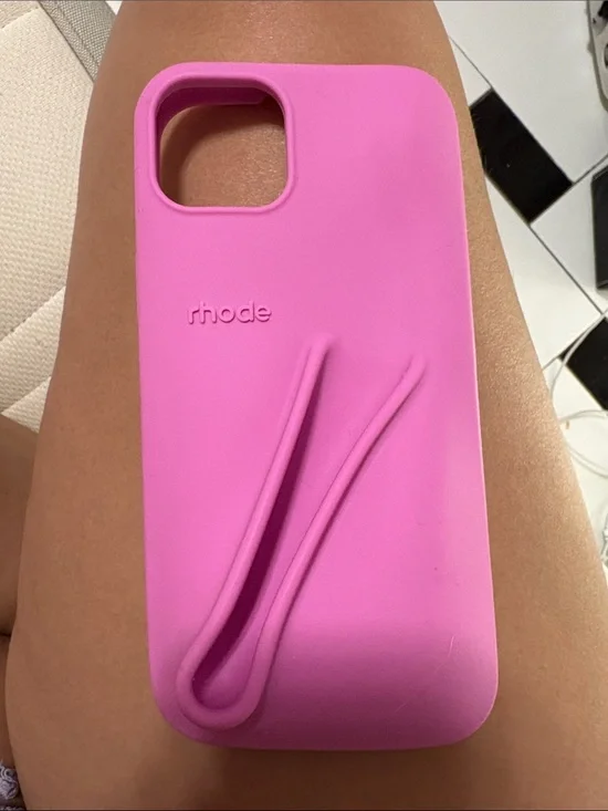 RHODE Bright Pink Silicone iPhone Case with Built-In Strap