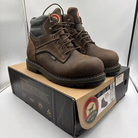 Red Wing Irish Setter Men's Ramsey Brown Aluminum Toe Boot Sz 12 New with Tags