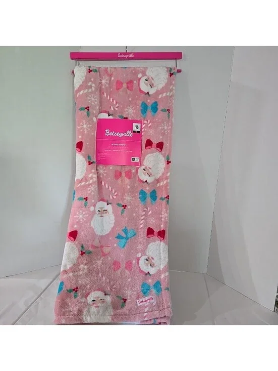 Betseyville Blanket Throw Santa Claus Betsey Johnson Plush 50x70