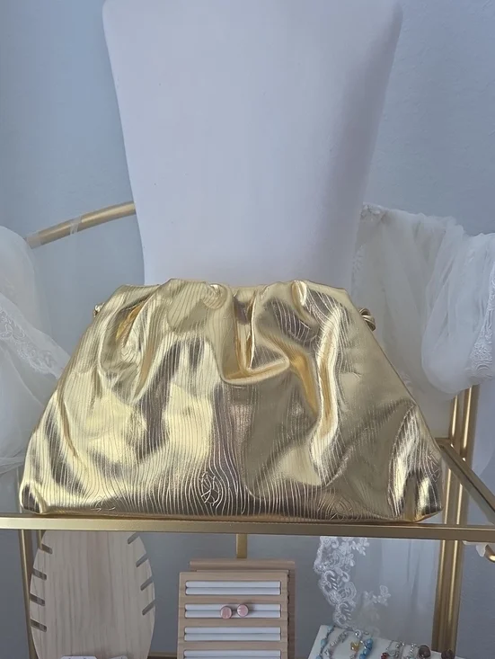 Gold Metallic Women’s Evening Clutch Bag
