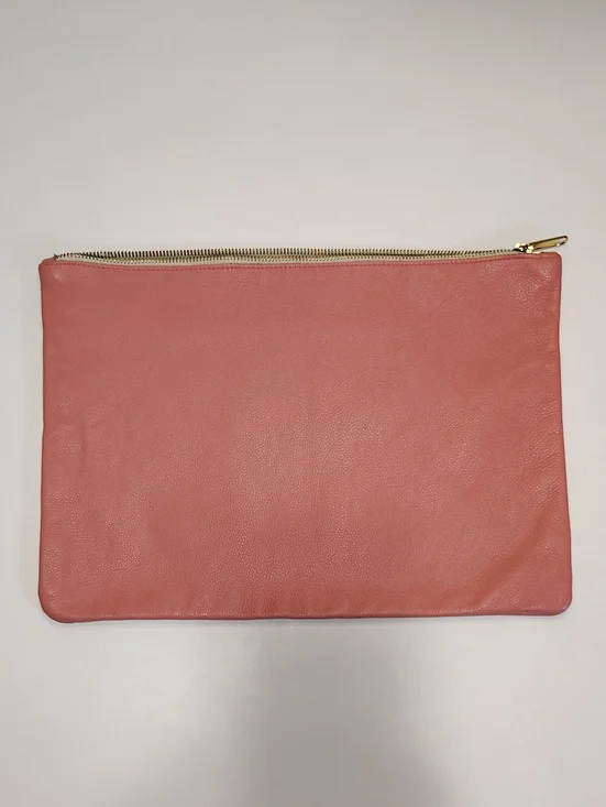 American Apparel Pink Leather Zip Clutch Bag