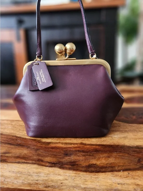 Coach small KissLock Top Handle Bag in Blackcurrant