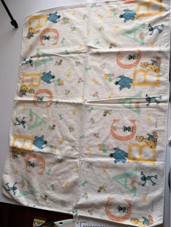 Vintage Sesame Street ABC Receiving Blanket 30x40 100% Cotton Made in USA