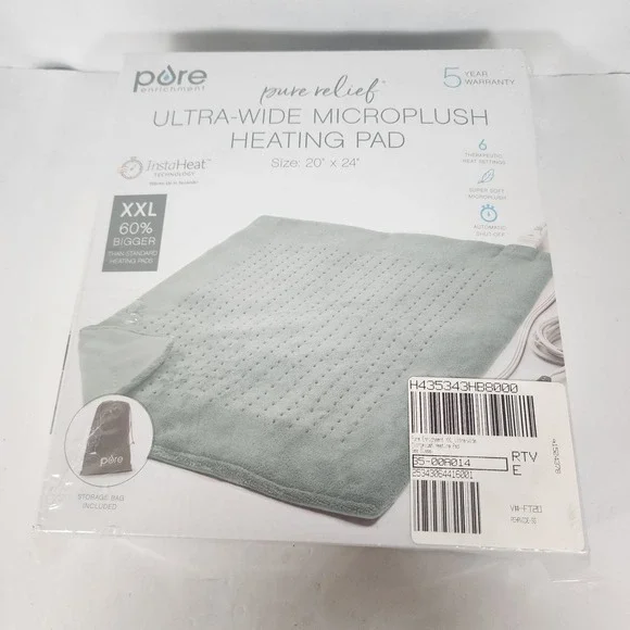 Pure Enrichment XXL Ultra-Wide Heating Pad 20x24 LCD Controller New