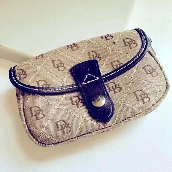 Dooney & Bourke Signature DB Logo Canvas Wristlet