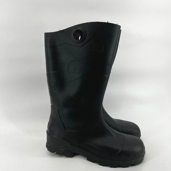 Dunlop Mens Black Rubber Steel Toe‎ Work Boots ASTM F2413-18 Size 10 Made in USA