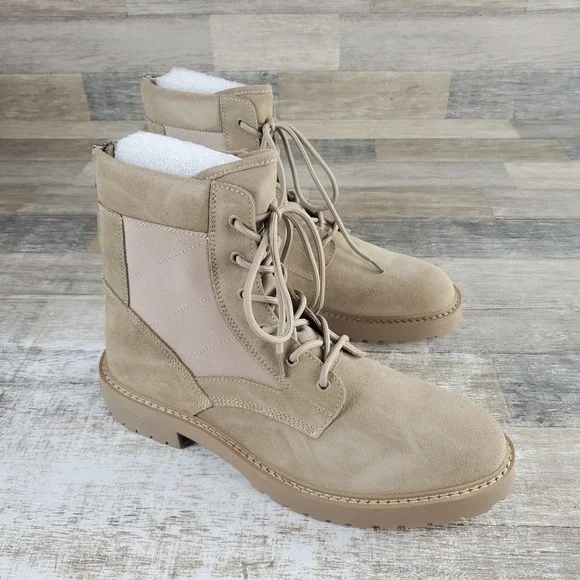 Saint Morta Legion Mens Boots Sz 11 Tan Suede Comfort Lace Up Back Zip