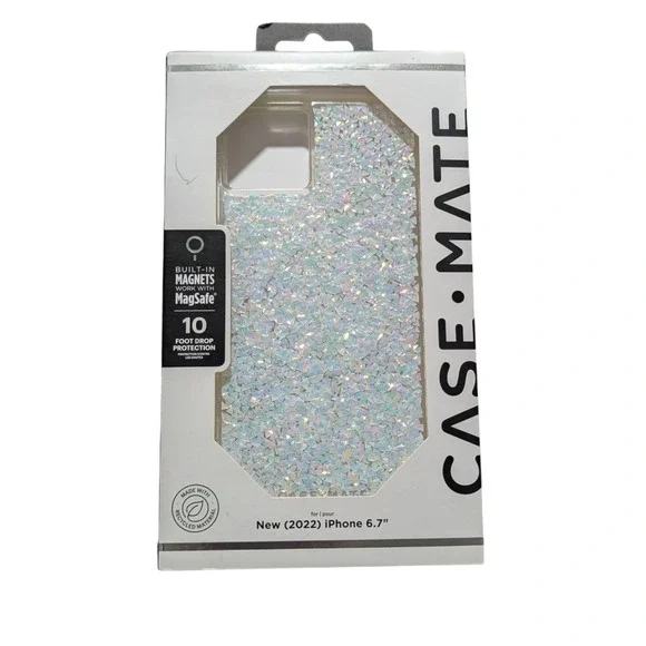 E8. Case-Mate Hard Phone Case for Apple iPhone 14 Plus - Clear/Twinkle Diamond
