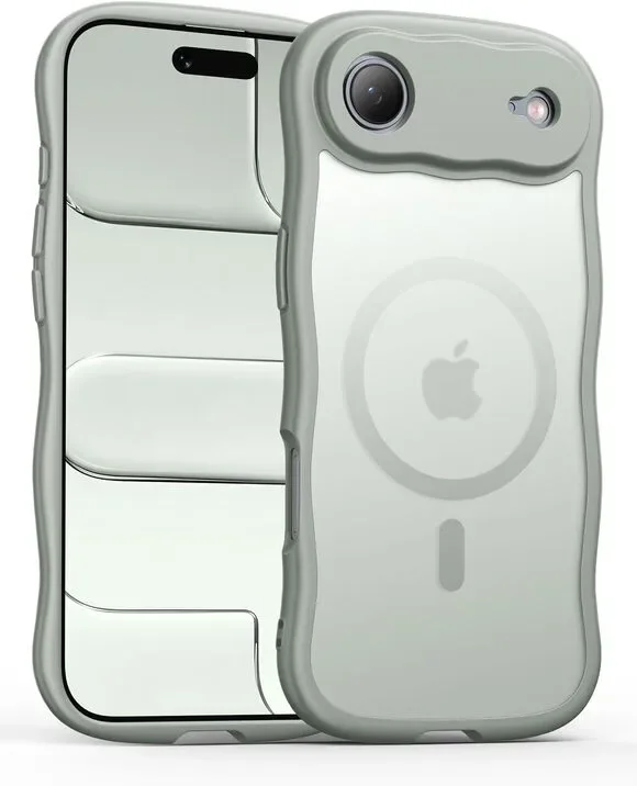 Designed for 17 Air Case for Women Girls Compatible w/MagSafe 6.6 in Calk Green