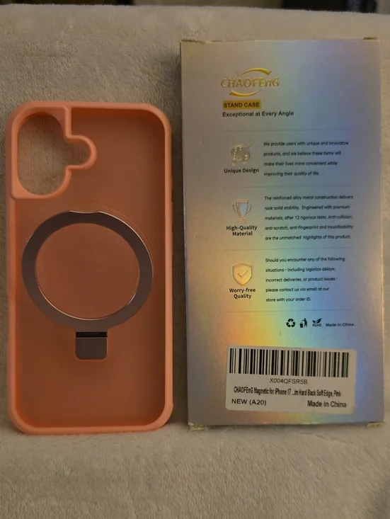 iPhone 17 Case Soft Edge Pink with Stand Military Grade NIB NWT