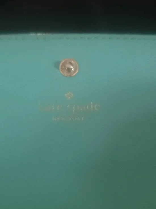 Kate Spade New York Mint Green Saffiano Leather Wristlet Wallet Clutch 6