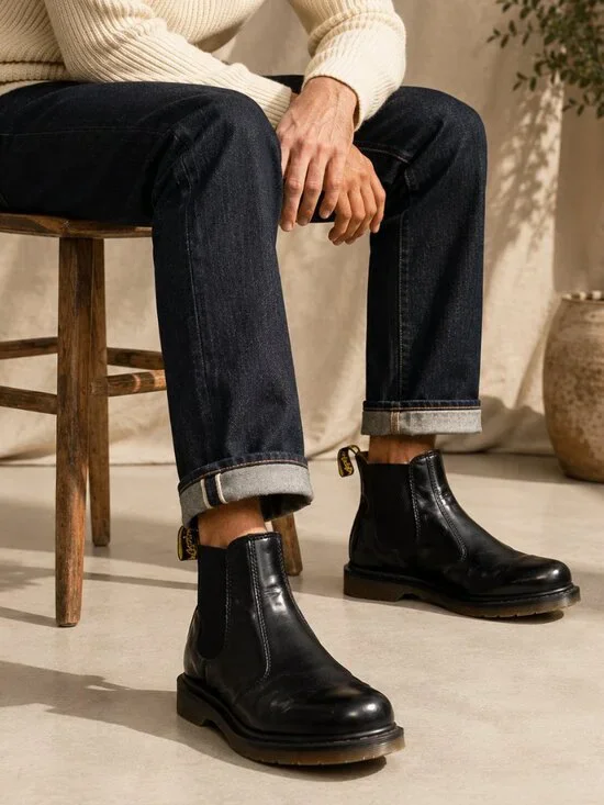 Dr. Martens 2976 Chelsea Boots Black Smooth Leather Men's 10 Women's 11