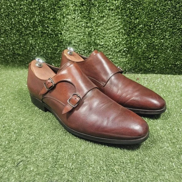 To Boot New York Double Monk Strap Brown Leather Dress Shoes Mens Size‎ 11.5