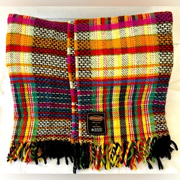 Missoni Masters Vintage  Made in Italy by T&J Vestor Wool Throw Blanket