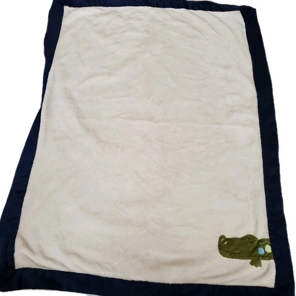Nojo Baby Blanket Alligator Plush Blue‎ Vintage