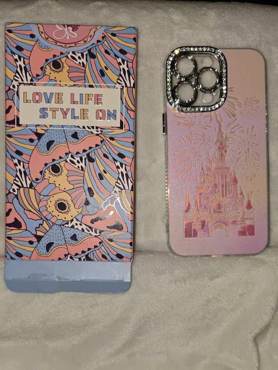 Pink Castle iPhone 14 Pro Max Case Rhinestone Camera Ring Giving Disney Vibes
