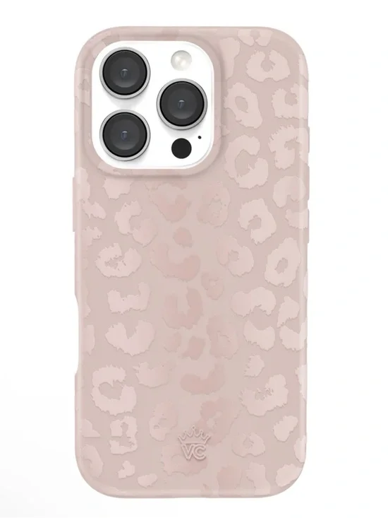 Velvet Caviar Nude Leopard Glossy Phone Case for iPhone 16 Pro