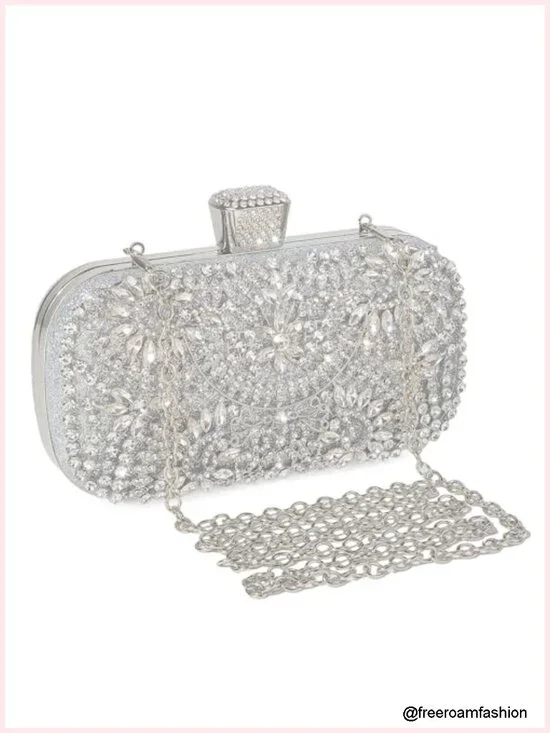 Sparkly Rhinestone Crystal Clutch Bag Sequin Bridal Evening Purse