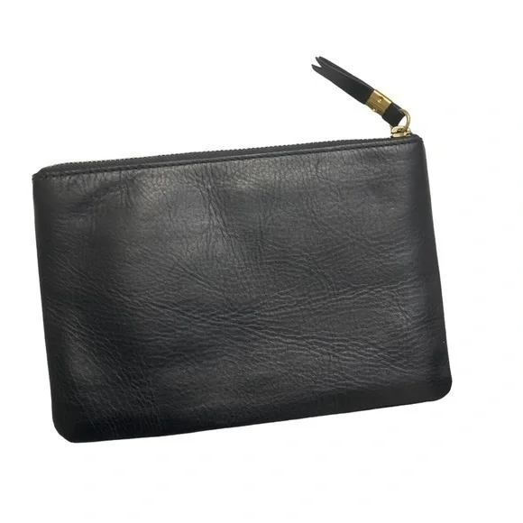 Madewell black leather clutch bag