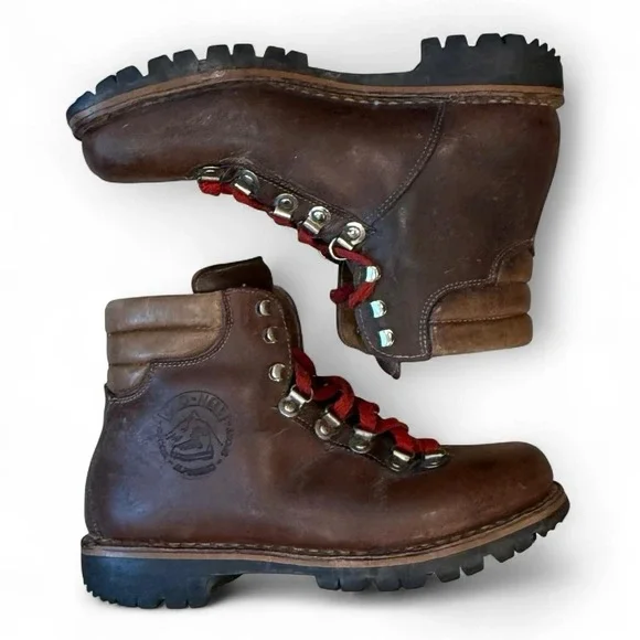 Vintage PMS By Patons Gro Nell Brown Distressed Leather Boots Mens 7.5 80s 90s