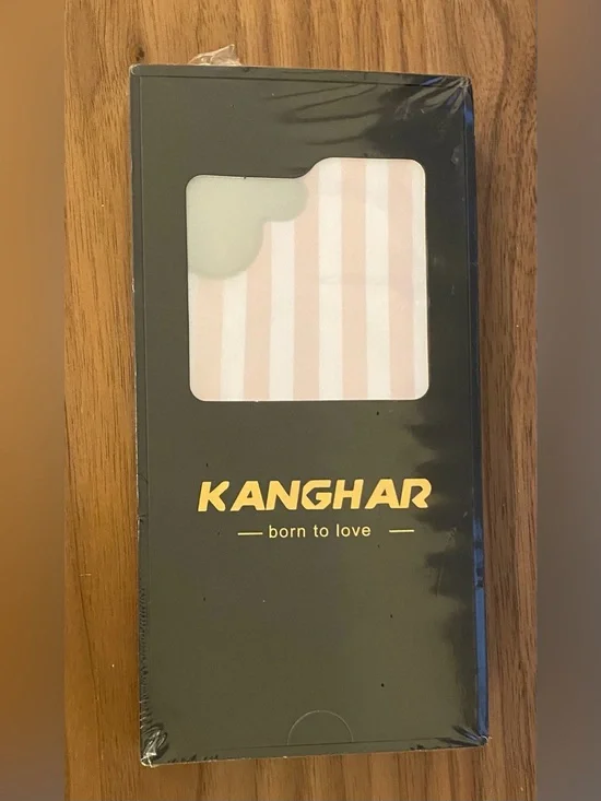 KANGHAR Pink & White Stripe Magnetic Phone Case for iPhone 17 6.1”