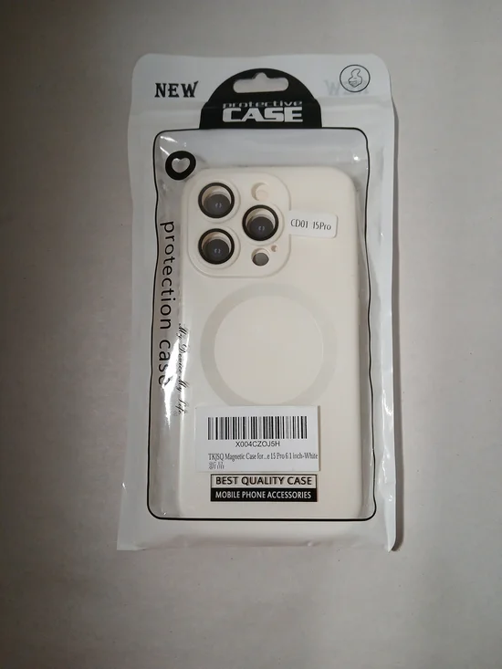 White Magnetic Protective Phone Case for iPhone 15 Pro - Unbranded
