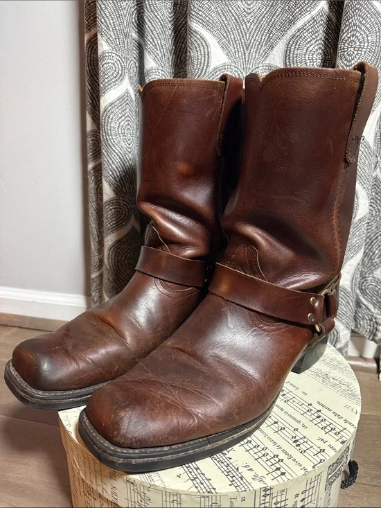 Durango Brown Leather Harness Biker Boots Men’s Size 13